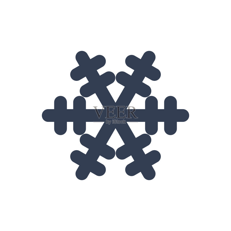 雪花图标黑色剪影雪花标志图标素材