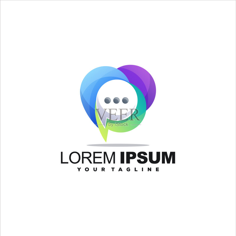 聊天渐变Logo设计图标素材
