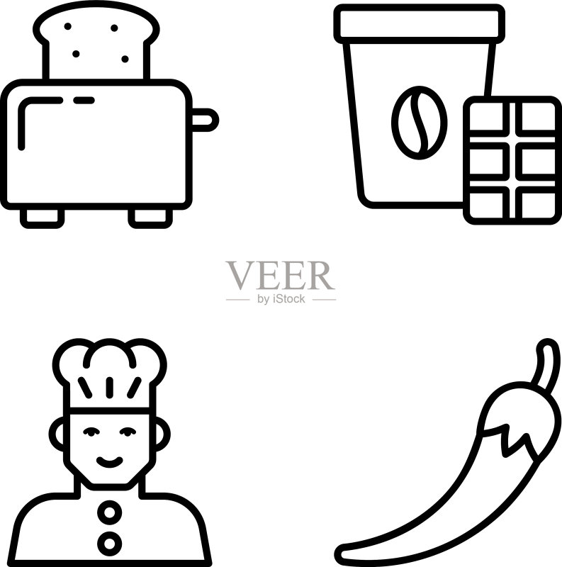垃圾食品线性图标包图标素材