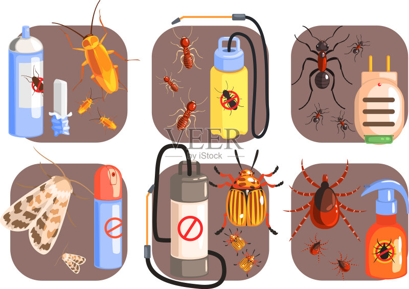 有害生物防治图标合集图标素材