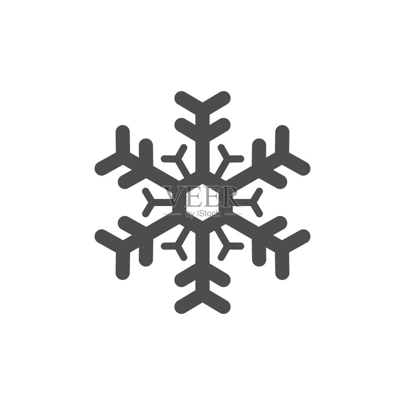 雪花图标或雪概念图标素材