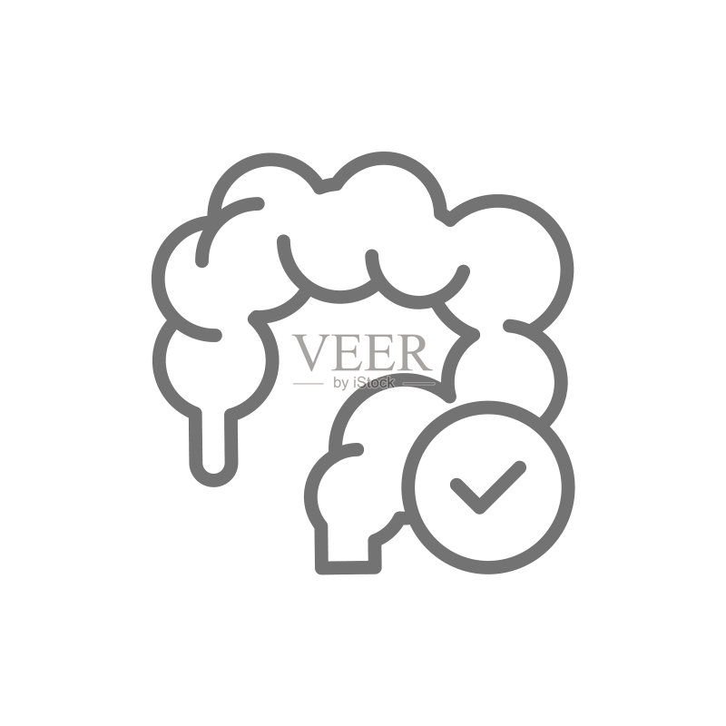 健康的肠道结肠线条图标图标素材