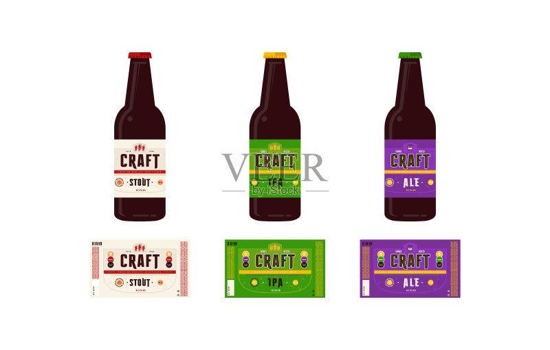 精酿啤酒标签模板图标素材