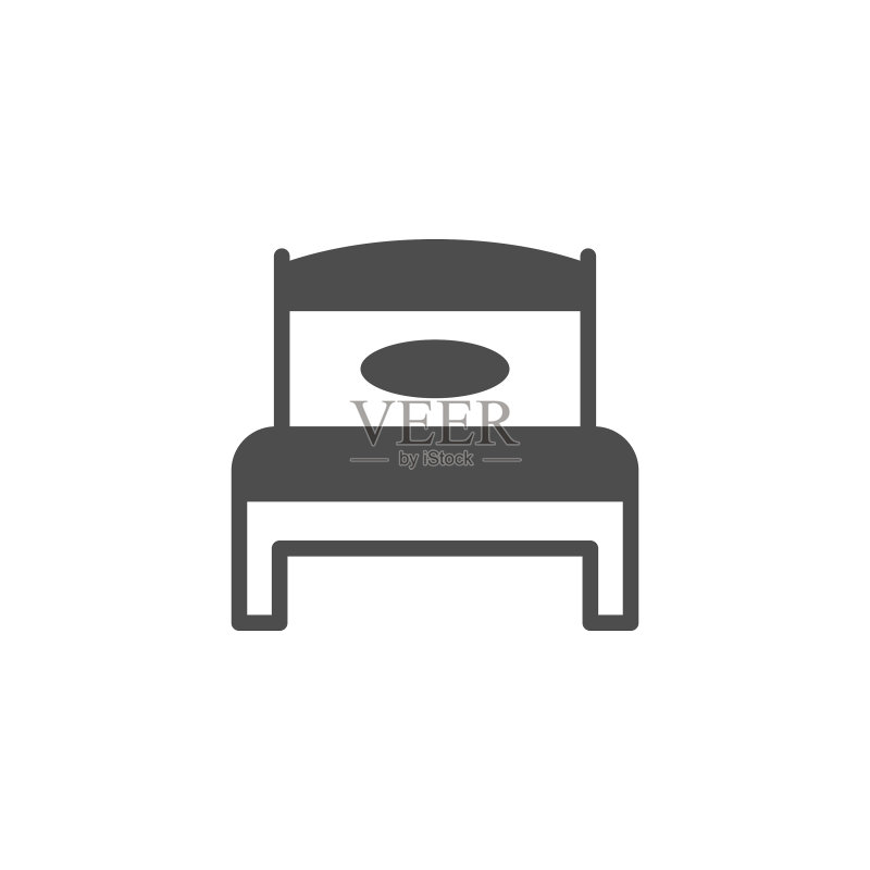 床铺图标或睡眠概念图标素材