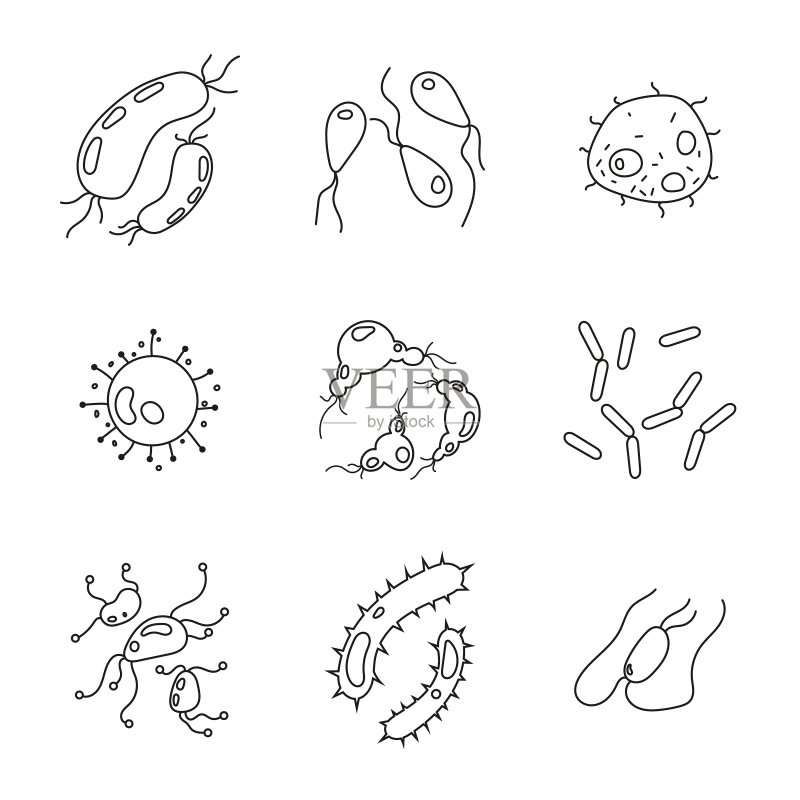 细菌和微生物合集图标素材
