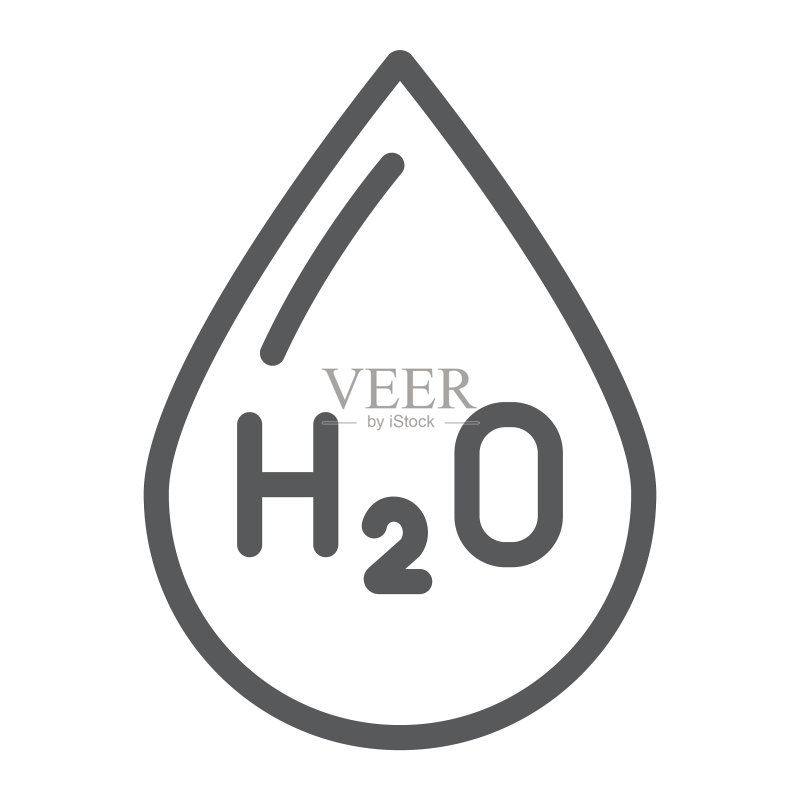 水分子式线性图标图标素材