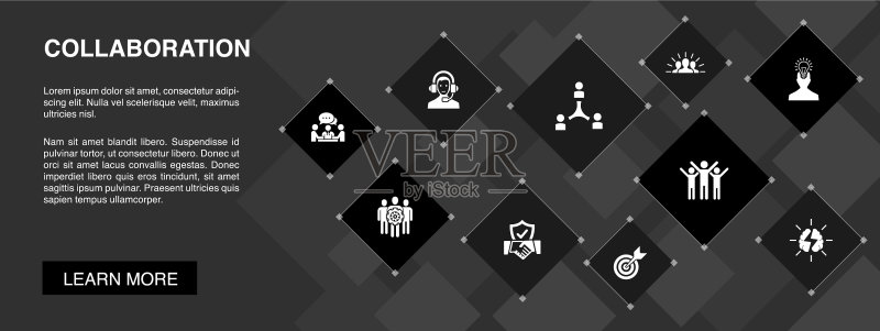 协作banner 10图标概念团队合作图标素材
