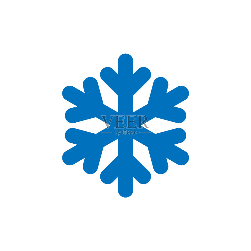 蓝色雪花标志图标素材