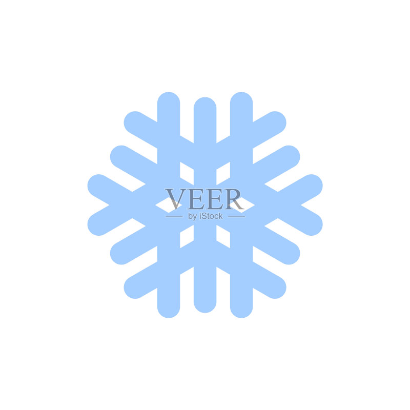 蓝色剪影雪花图标图标素材