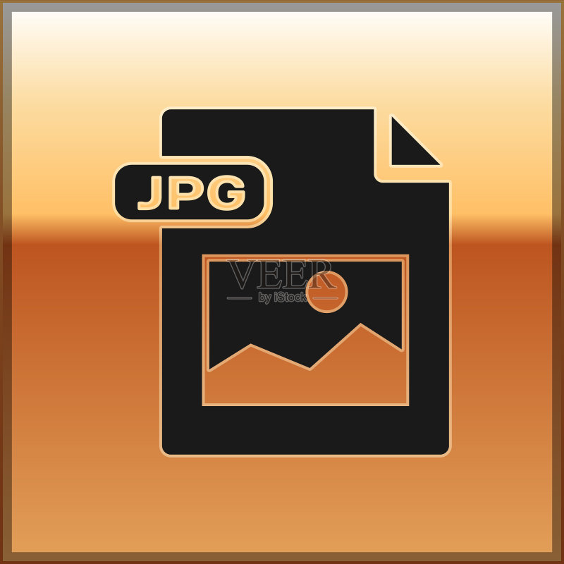 黑色JPG文件下载按钮图标素材