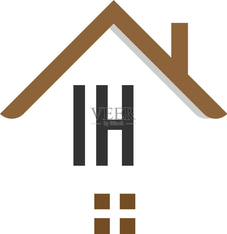 字母IH建筑标志设计模板图标素材