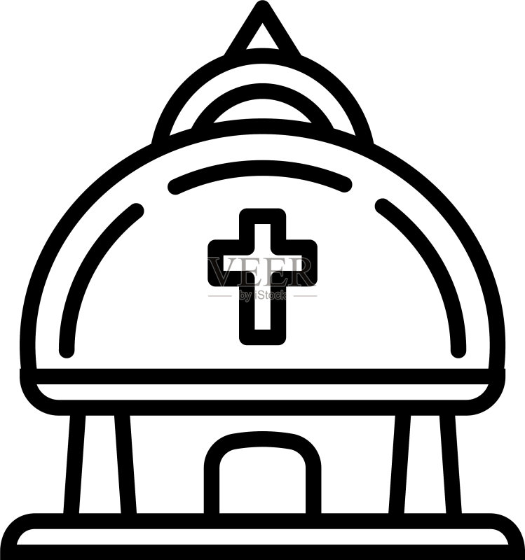 基督教寺庙图标轮廓样式图标素材
