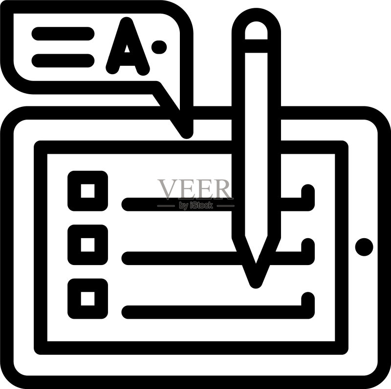 平板电脑清单图标轮廓样式图标素材