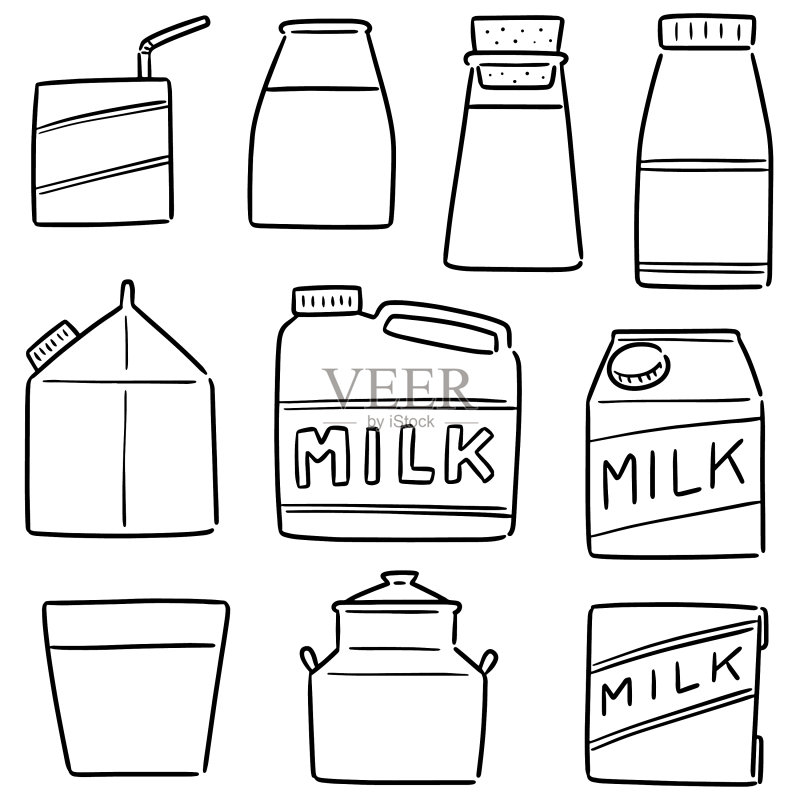 乳制品套装图标素材
