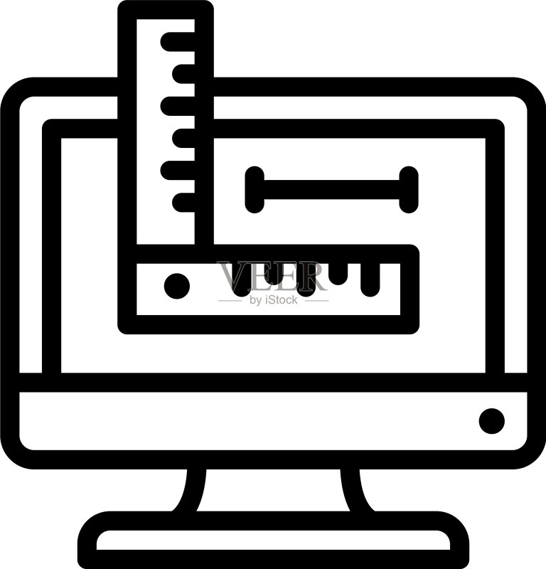 显示器测量轮廓图标样式图标素材
