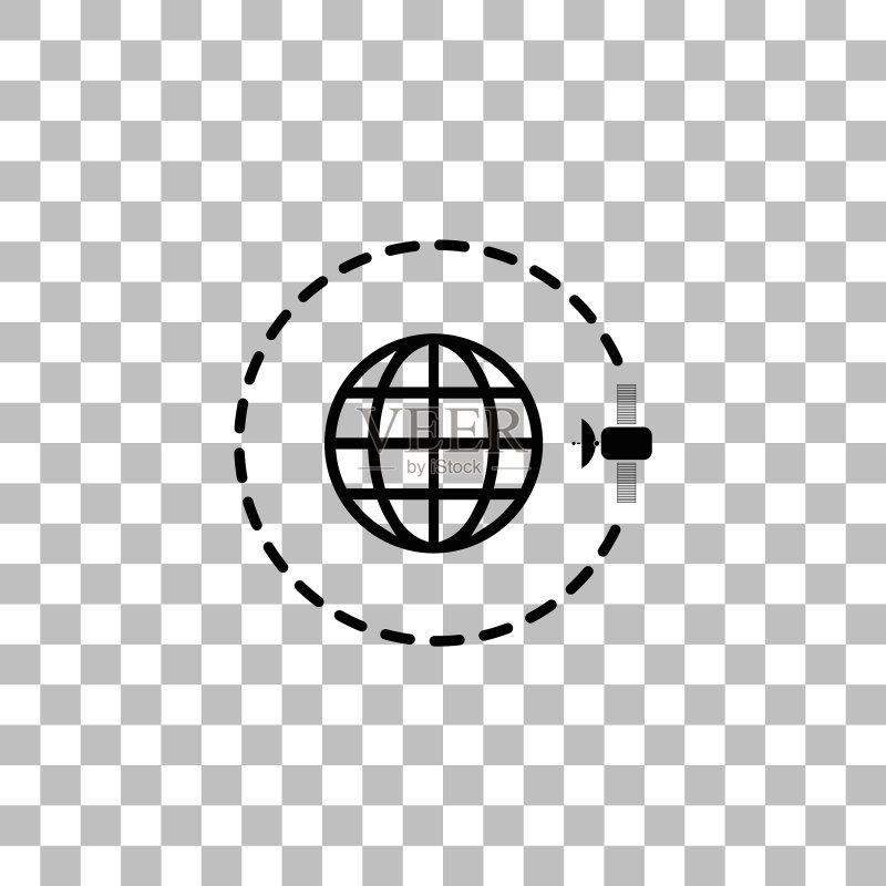 带有卫星图标的地球符号图标素材