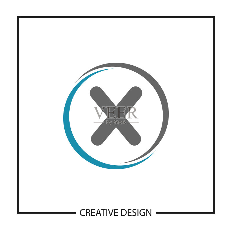 字母X logo模板设计图标素材