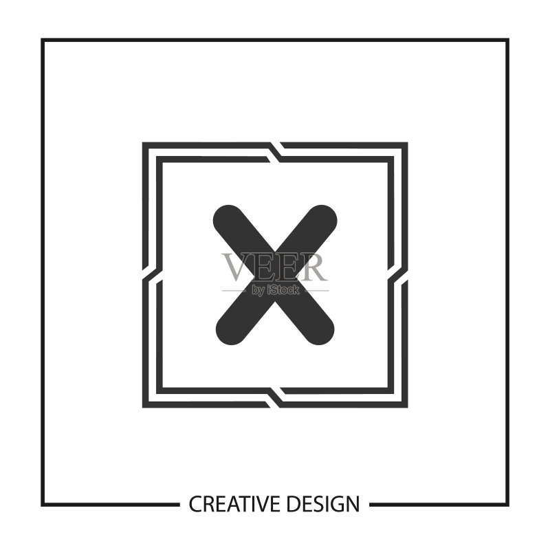 字母X logo模板设计图标素材