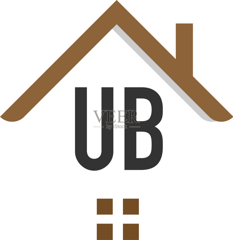 首字母UB建筑标志设计模板图标素材