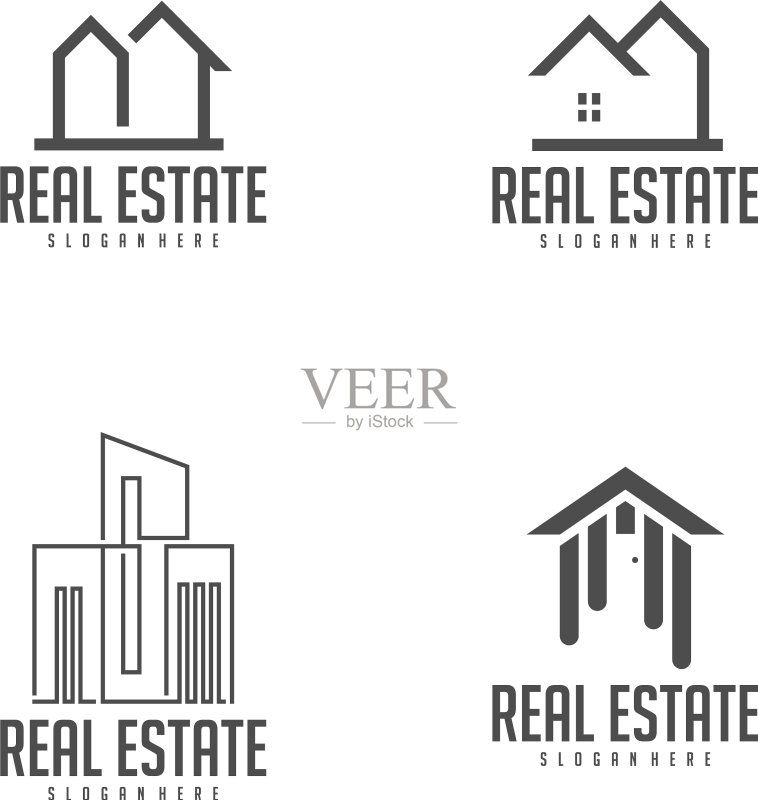 建筑理念logo模板:现代城市图标素材