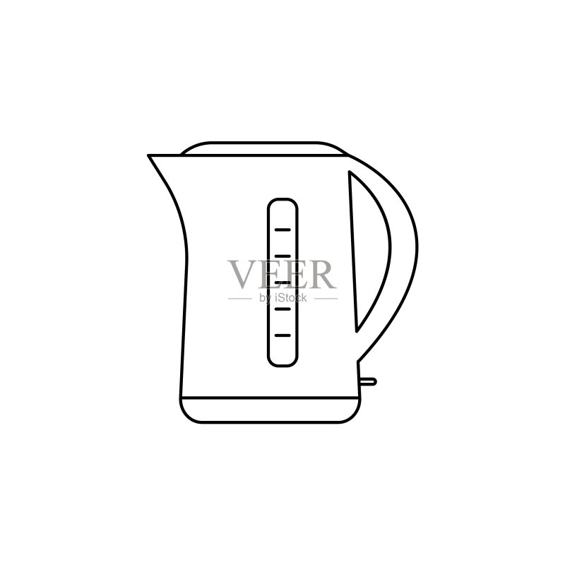 线性水壶图标热水壶图标素材