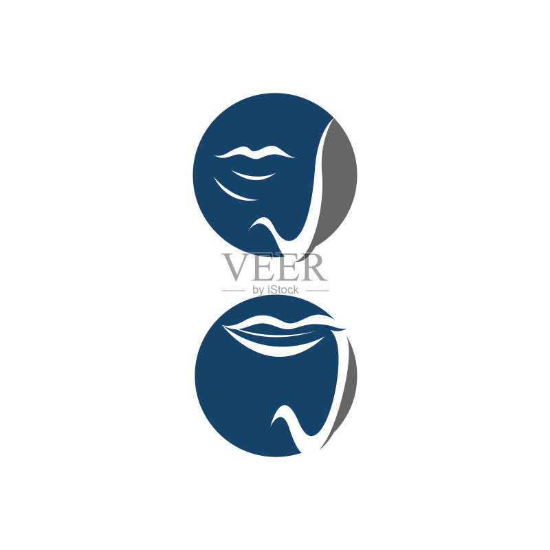 牙齿微笑logo设计图标素材