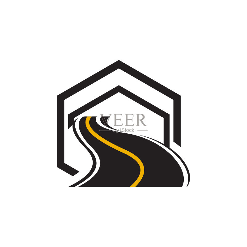 道路维护创意标志概念铺路图标素材
