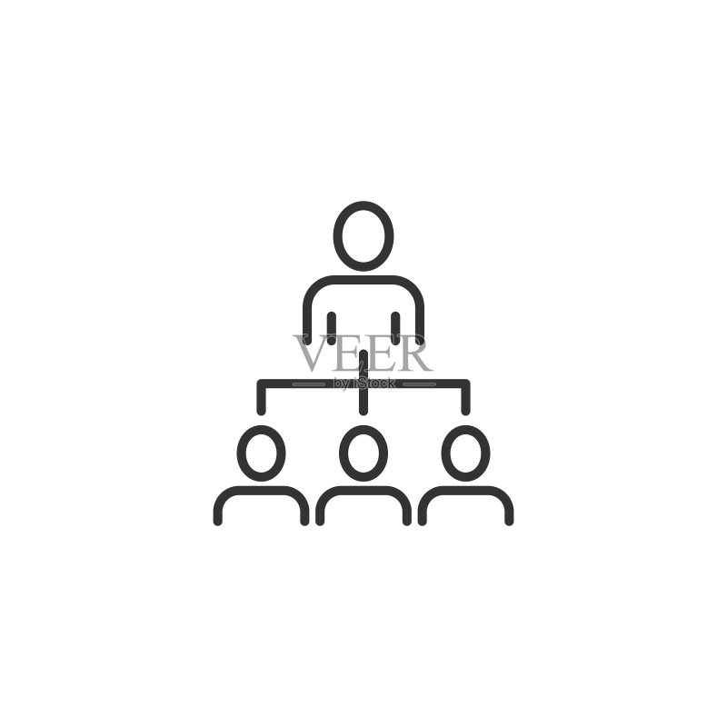 企业组织结构图与商务人士图标素材