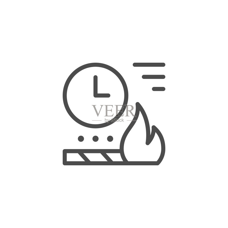 烟花时间线性轮廓图标图标素材