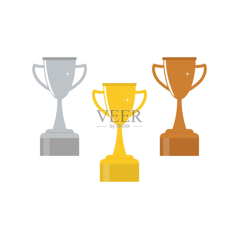 金银铜奖杯图标素材
