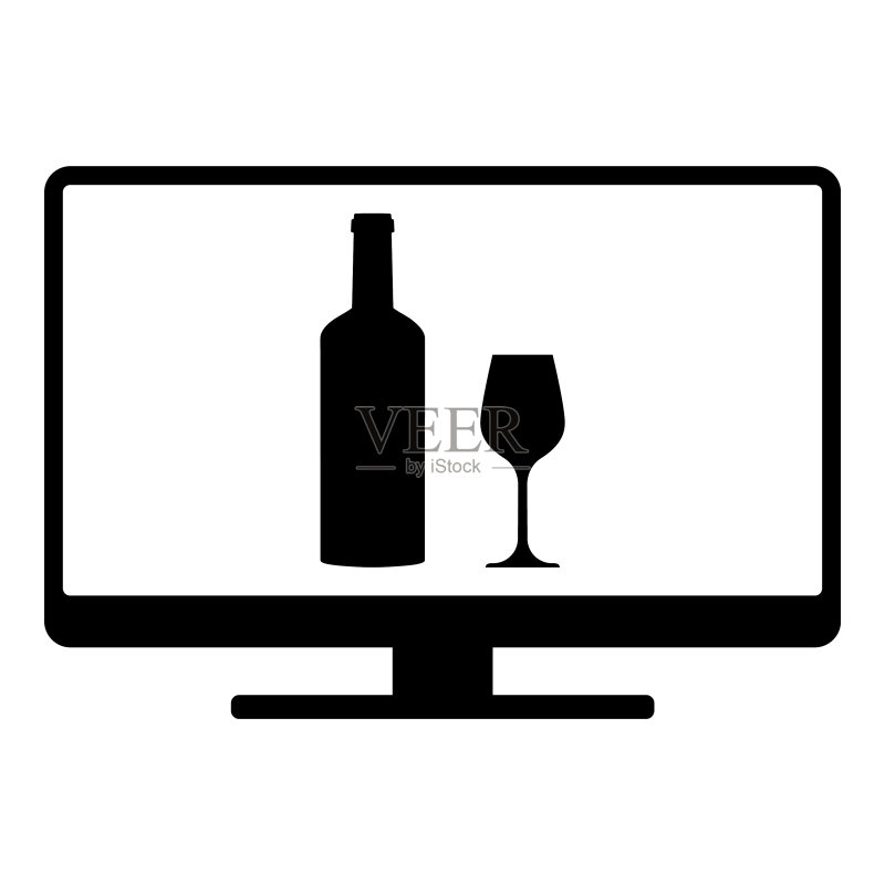 葡萄酒杯和屏幕图标素材