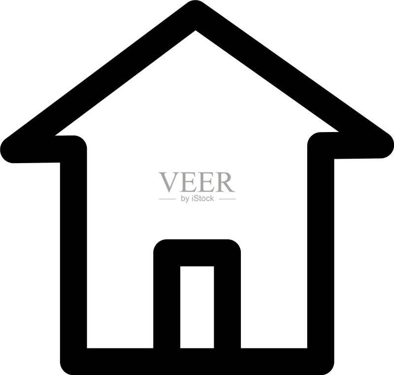 房屋建筑立面独立图标图标素材