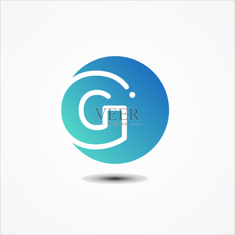 圆形符号字母G简约设计图标素材