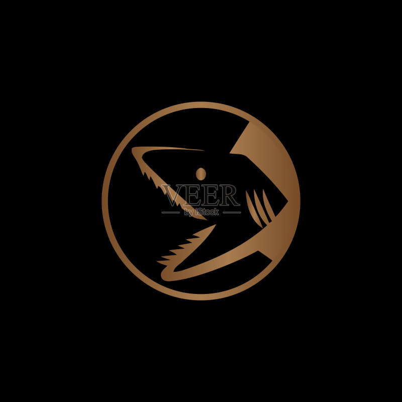彩色鲨鱼logo设计图标素材