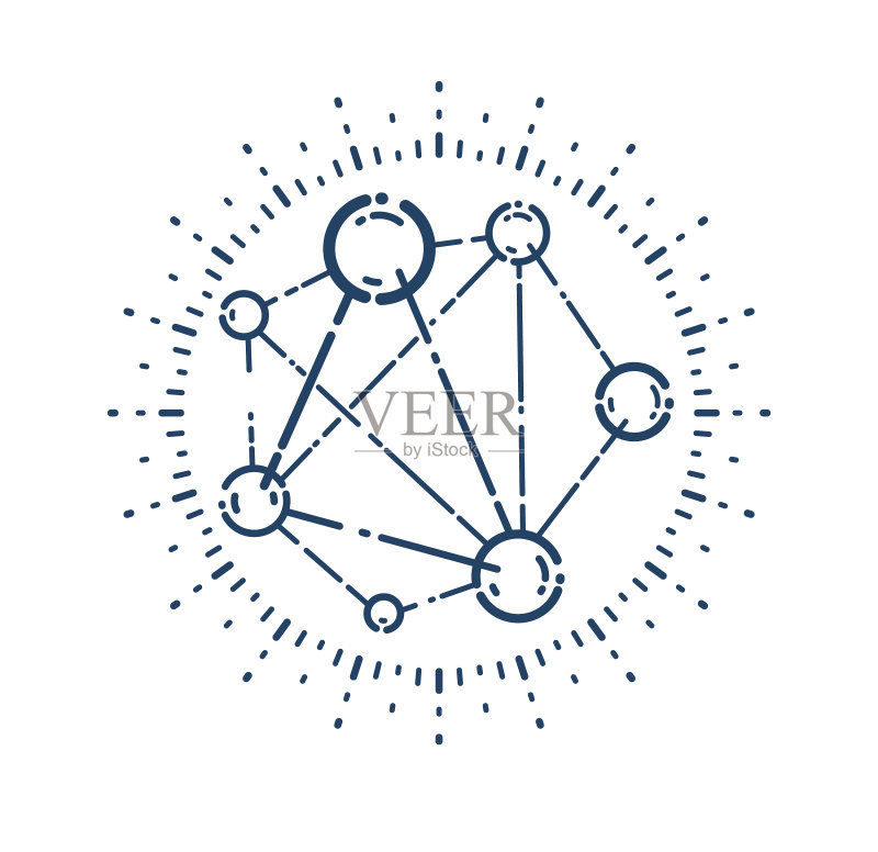 分子线性图标科学化学图标素材
