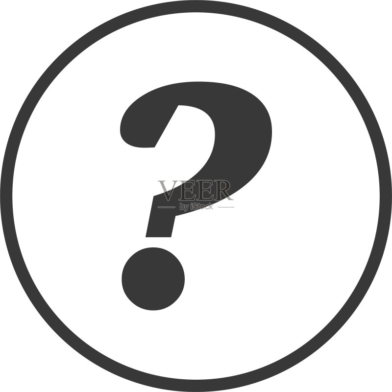问题图标扁平设计风格素材,隔离图标素材