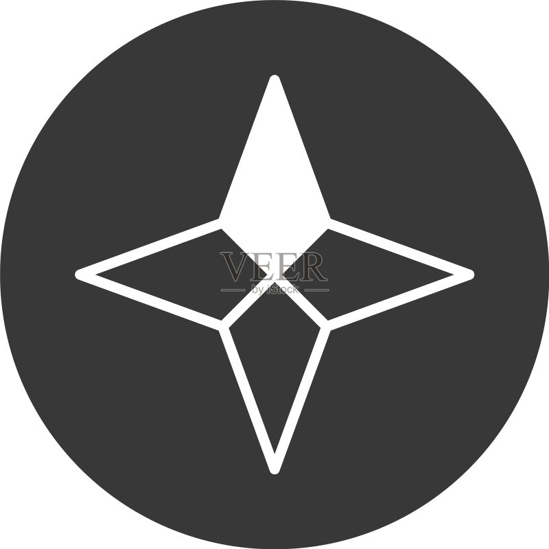 白色背景上的四射星形图标图标素材