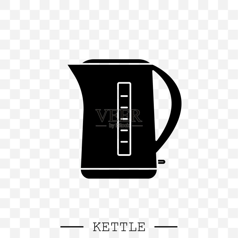 水壶图标茶壶Logo黑色水壶图标素材
