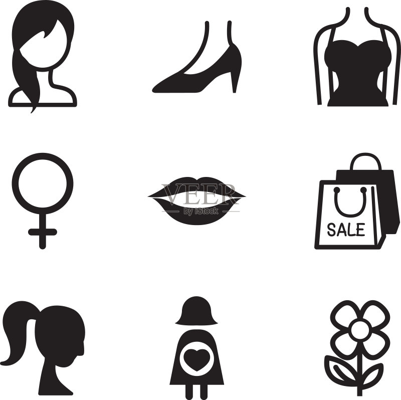 女性符号图标合集图标素材