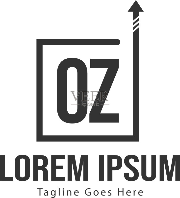 字母OZ现代边框logo模板图标素材