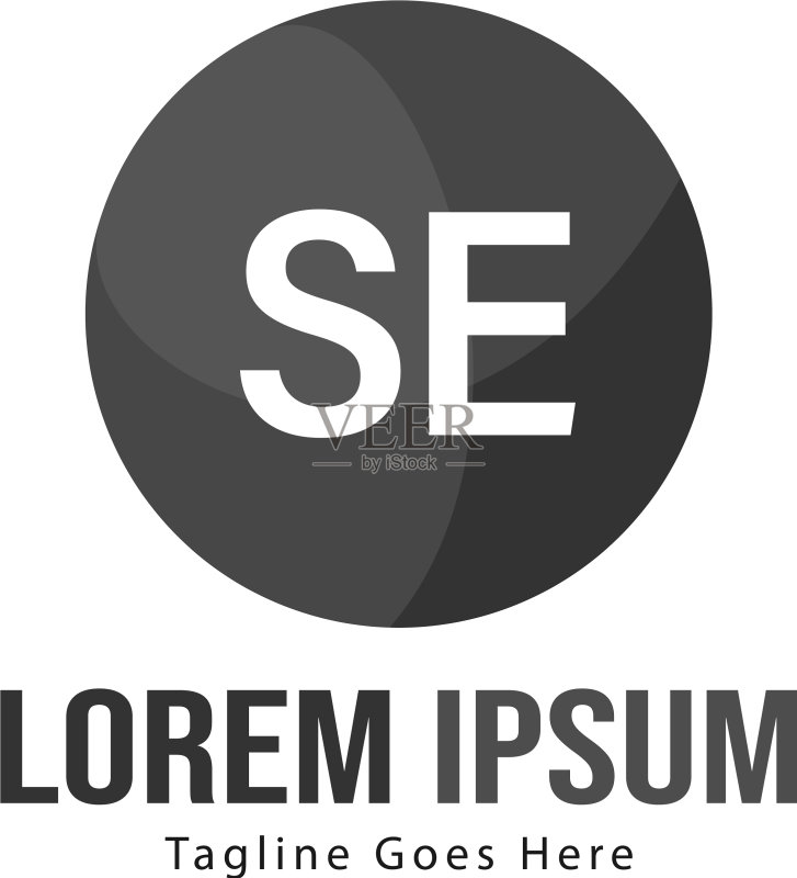 具有现代框架的SE首字母logo模板图标素材