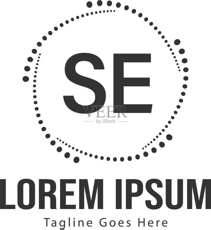 具有现代框架的SE首字母logo模板图标素材