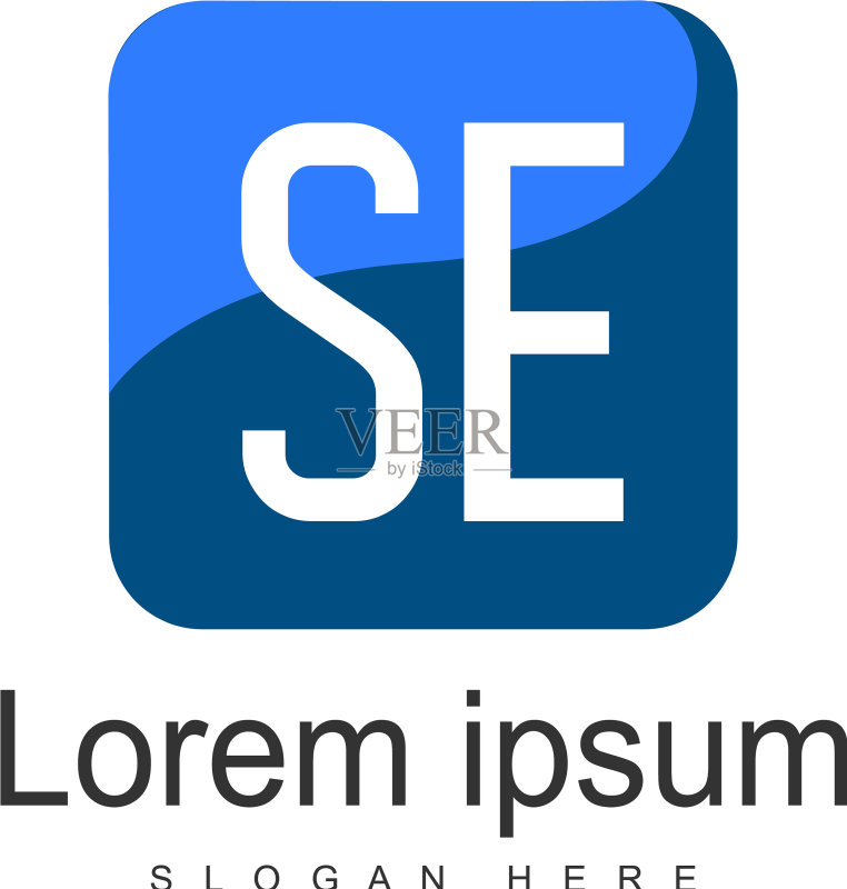 具有现代框架的SE首字母logo模板图标素材