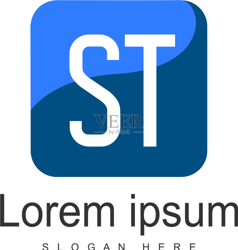 首字母ST现代框架logo模板图标素材