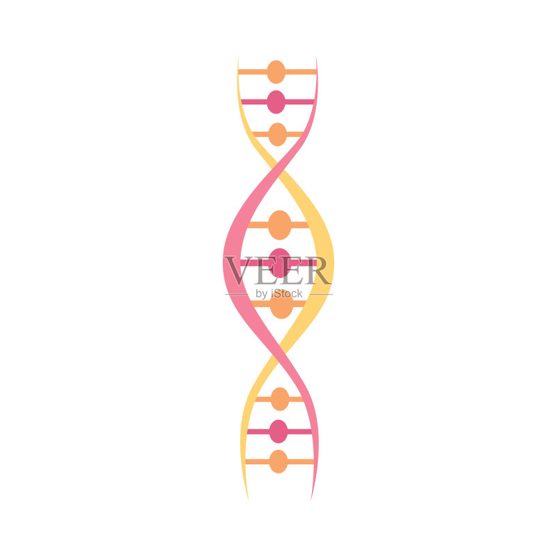 DNA缠绕螺旋分子结构图标素材