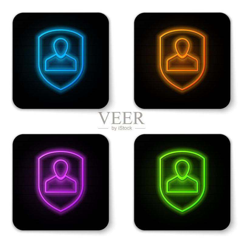 发光霓虹灯用户保护图标图标素材