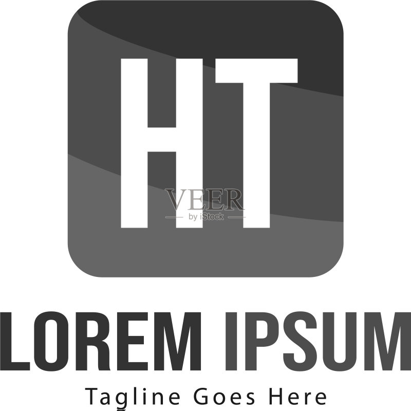 首字母HT现代框架标志模板图标素材
