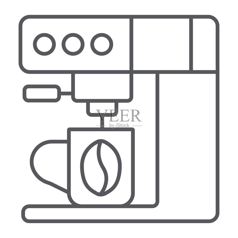 咖啡机细线图标家居用品图标素材