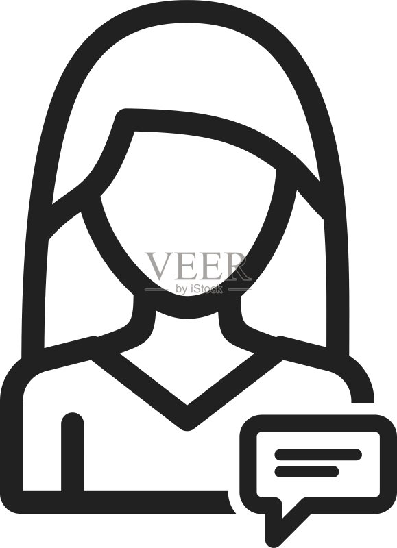 发信息的女人图标素材