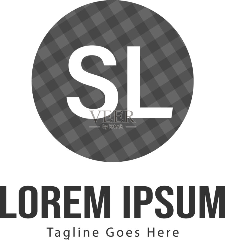 SL字母现代框架logo模板图标素材